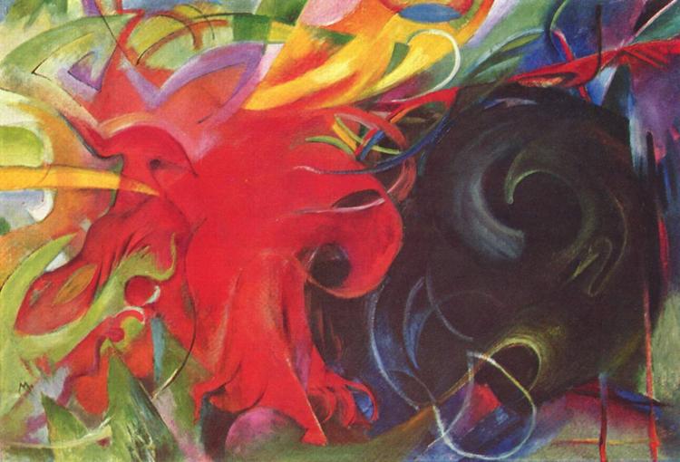 Franz Marc Fighting Forms (mk34) Germany oil painting art